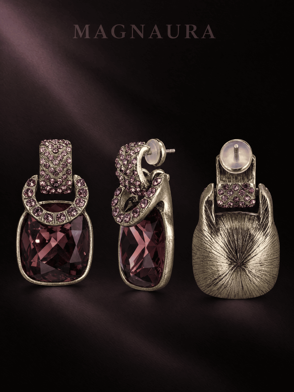 The Cognac Crescent Studs