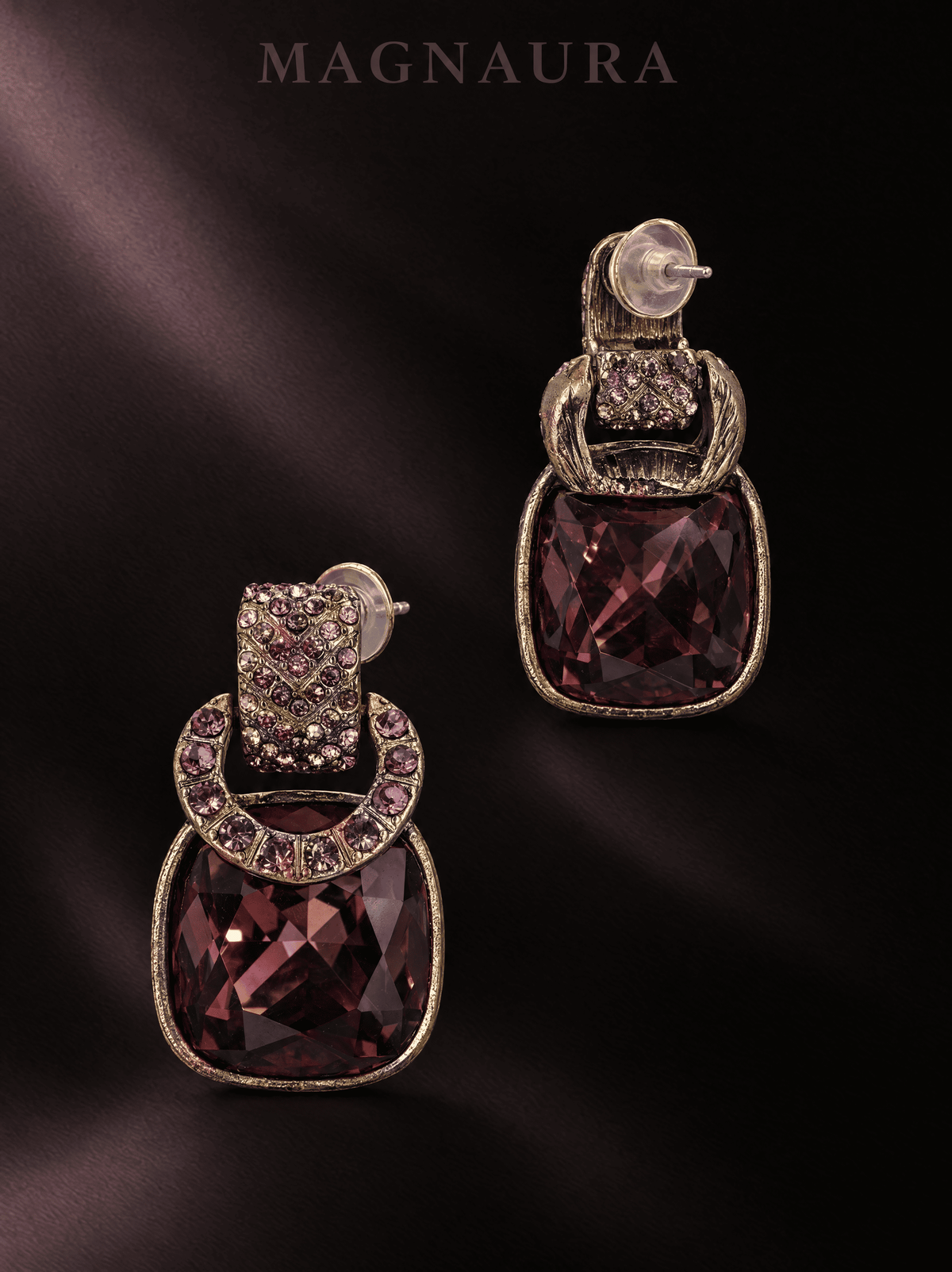 The Cognac Crescent Studs
