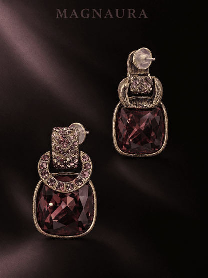 The Cognac Crescent Studs